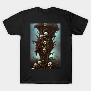 Dystopian Artwork | Horror Art Skulls | Dystopia Painting | Dark and Gloomy Arts T-Shirt